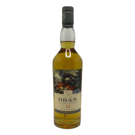 Oban Special Release 2021 Single Malt Whisky bottle with label and packaging, showcasing Oban's distinct branding and design.